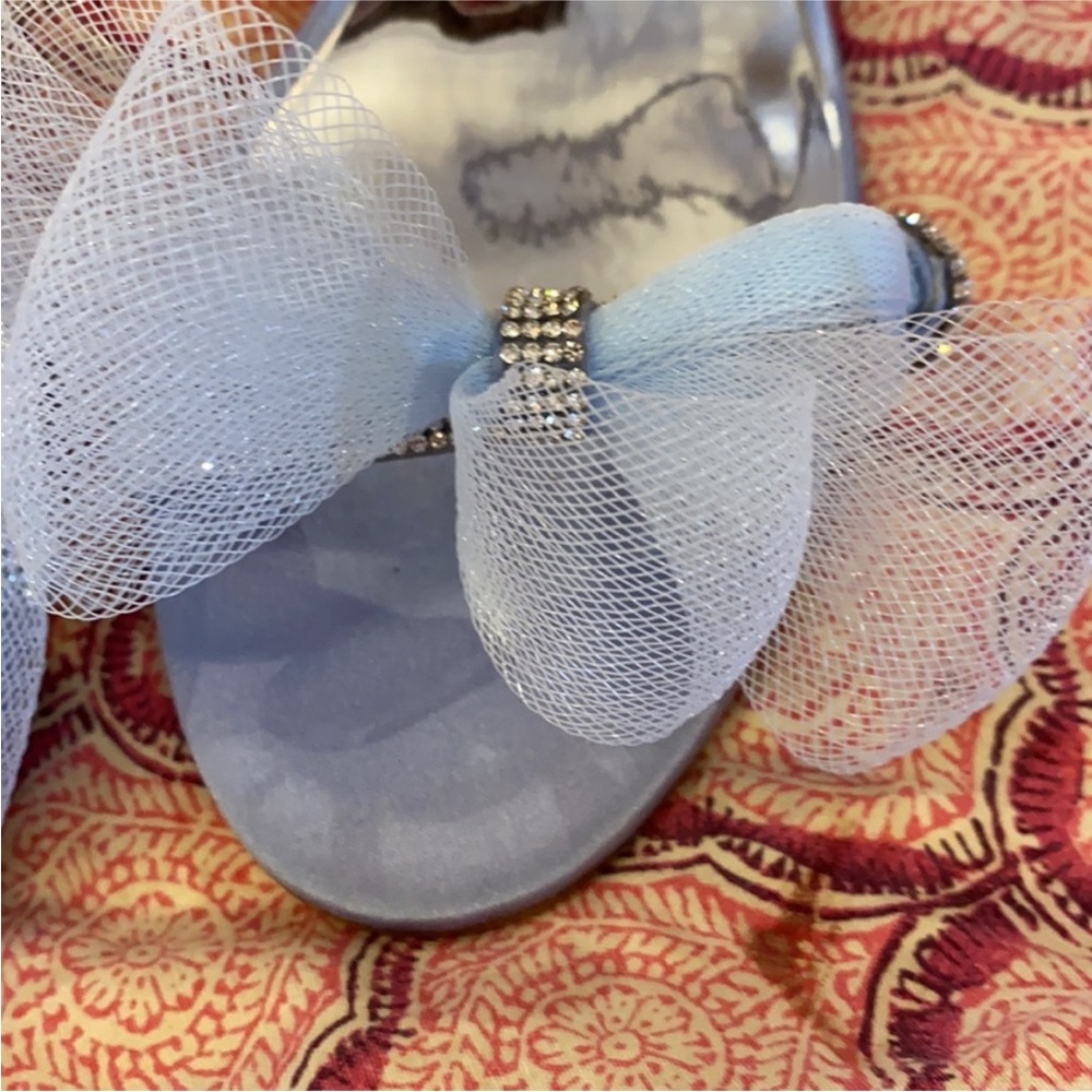 🩵Badgley Mischka~Janie Ankle Strap Crystal Sandal Pumps - Picture 3 of 6